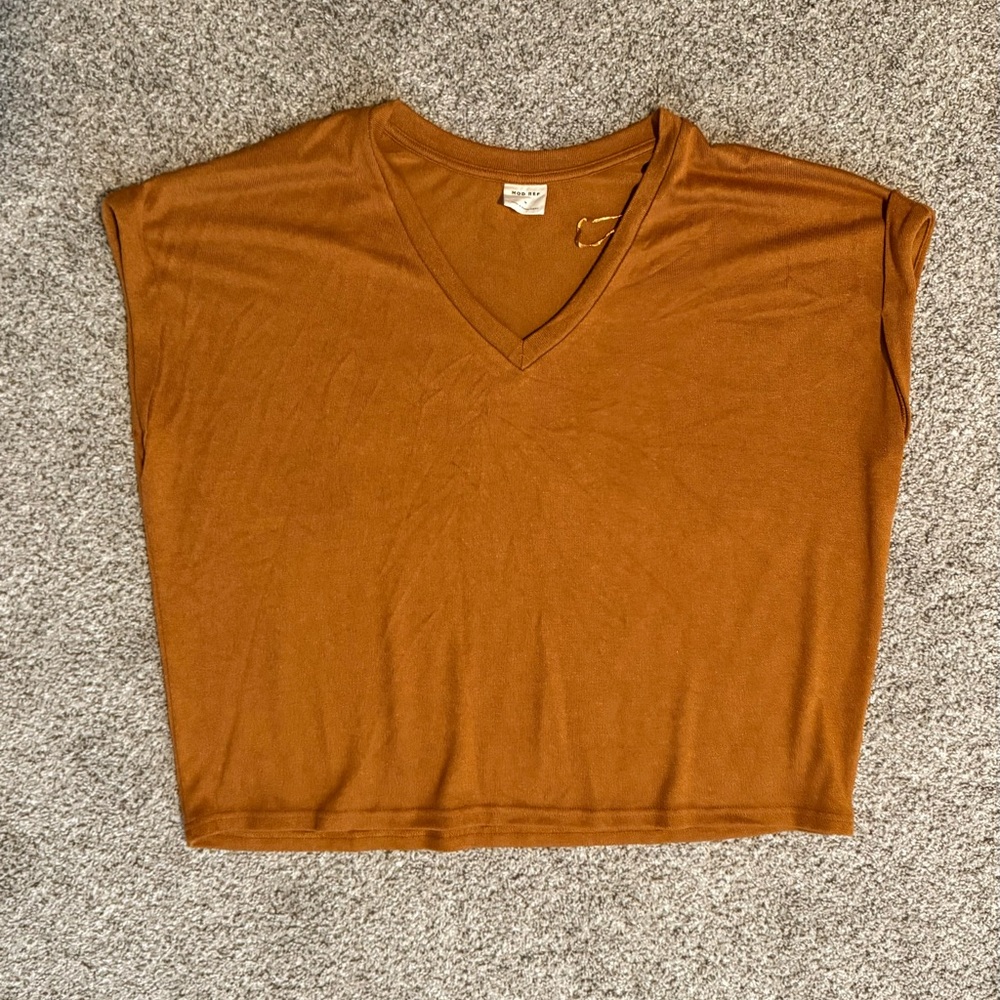 Mod Ref Women's V-Neck Brown Top